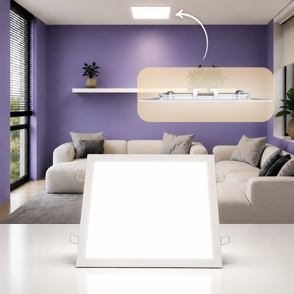 Painel Led Plafon Alumínio Embutir 30w 4000k Branco Neutro 40cm Quadrado Alut By Alut