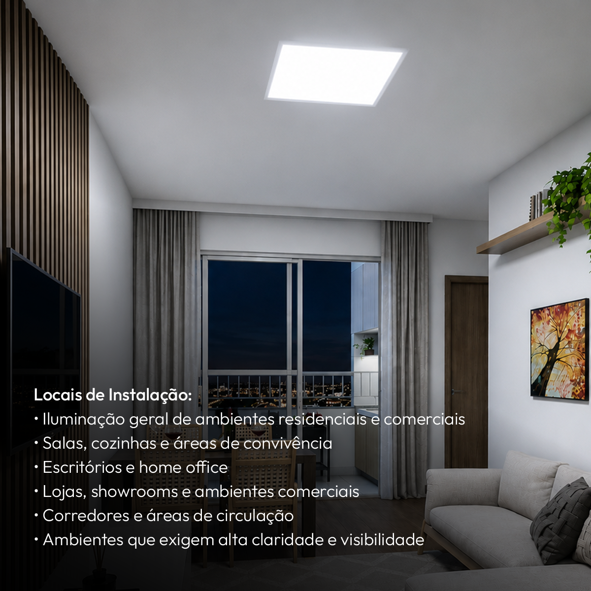 Painel Led Plafon Alumínio Embutir 30w 6500K Branco Frio 40x40 Quadrado Alut By Avant