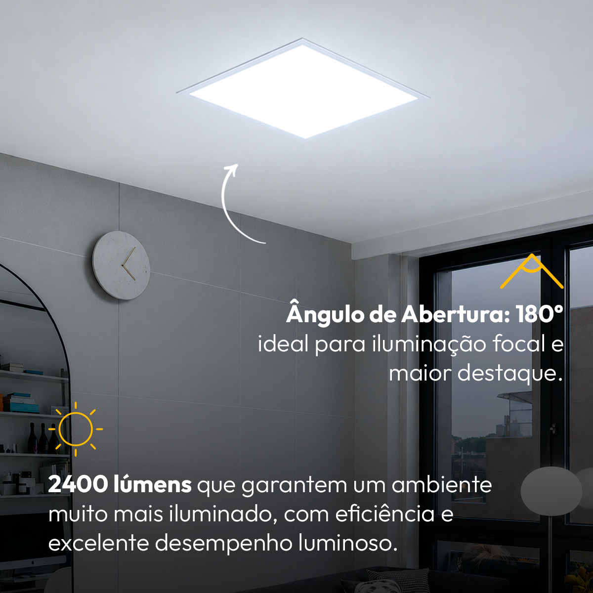 Painel Led Plafon Alumínio Embutir 30w 6500K Branco Frio 40x40 Quadrado Alut By Avant