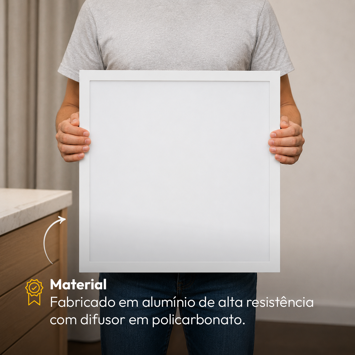 Painel Led Plafon Alumínio Embutir 30w 6500K Branco Frio 40x40 Quadrado Alut By Avant