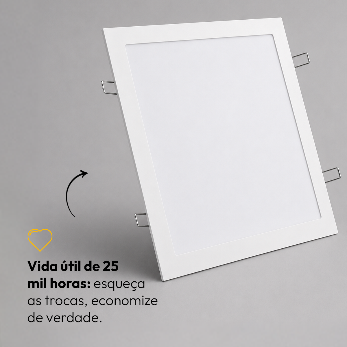 Painel Led Plafon Alumínio Embutir 30w 6500K Branco Frio 40x40 Quadrado Alut By Avant