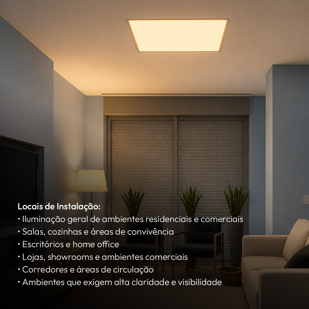 Painel Led Plafon Alumínio Embutir 45w 3000k Branco Quente 62x62 Quadrado Alut By Avant