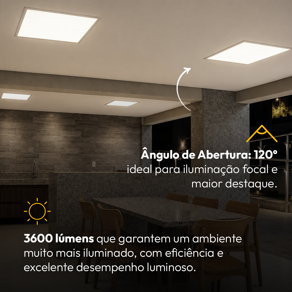 Painel Led Plafon Alumínio Embutir 45w 4000k Branco Neutro 62x62 Quadrado Alut By Avant