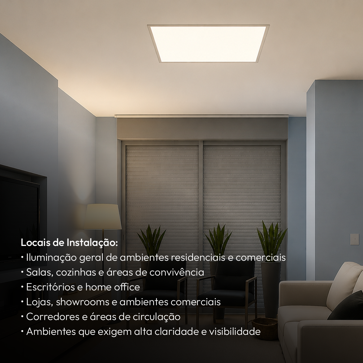 Painel Led Plafon Alumínio Embutir 45w 4000k Branco Neutro 62x62 Quadrado Alut By Avant