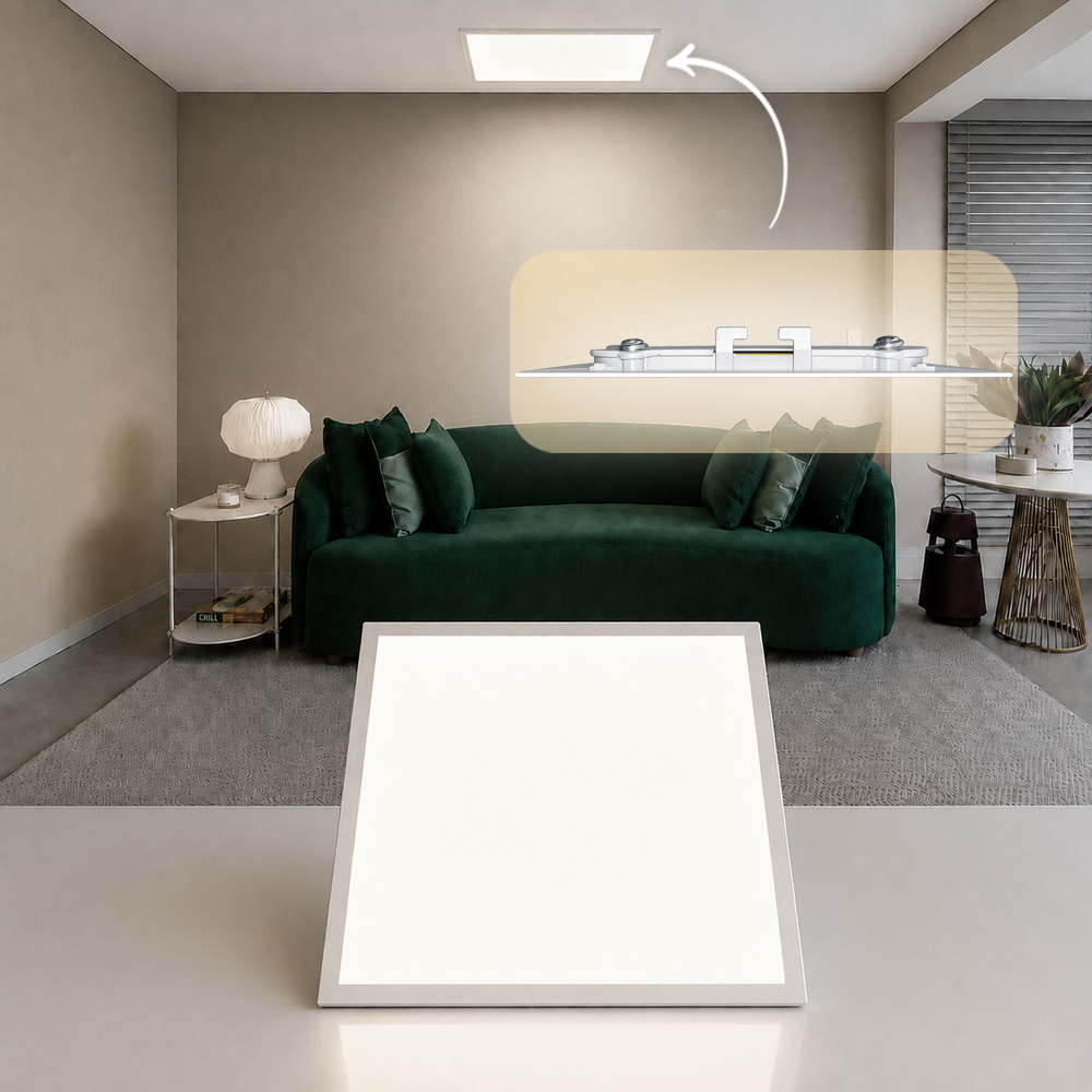 Painel Led Plafon Alumínio Embutir 45w 4000k Branco Neutro 62x62 Quadrado Alut By Avant