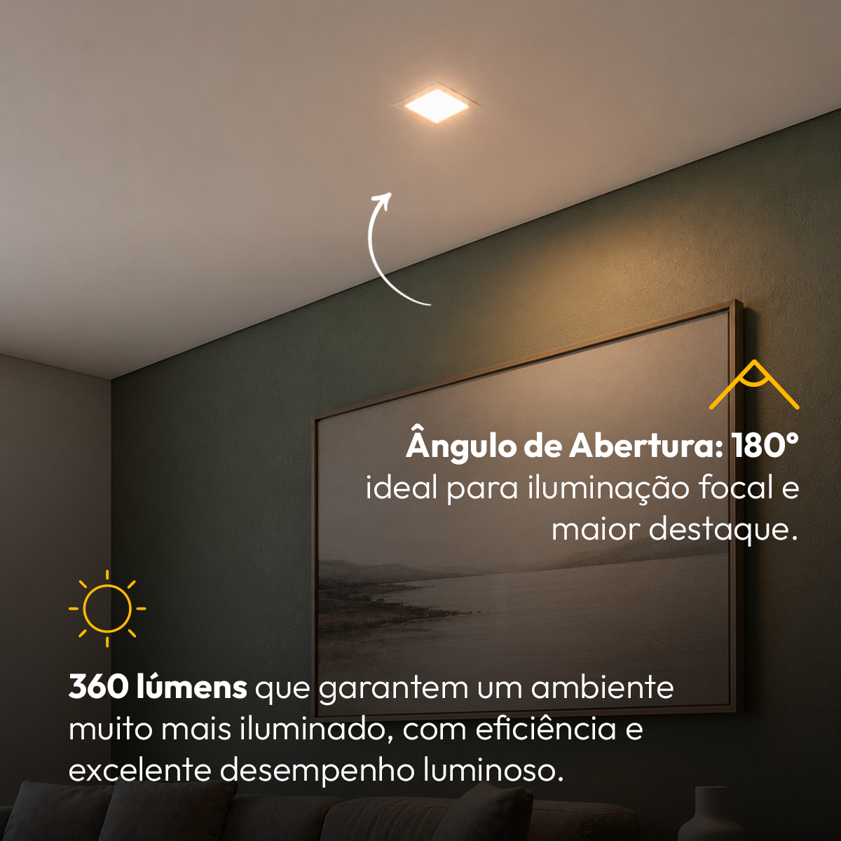 Painel Led Plafon Aluminio Embutir 6w 3000k Branco Quente 12x12Cm Quadrado Cod: ALUT001969 Alut By Avant