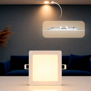 Painel Led Plafon Aluminio Embutir 6w 3000k Branco Quente 12x12Cm Quadrado Cod: ALUT001969 Alut By Avant