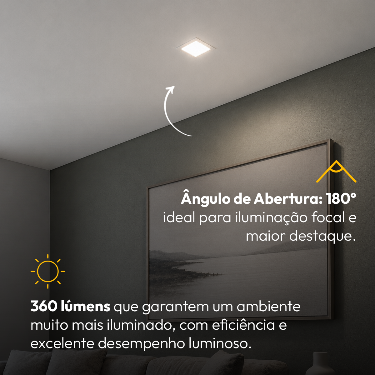 Painel Led Plafon Aluminio Embutir 6w 4000k Branco Neutro 12x12Cm Quadrado Cod: ALUT001970 Alut By Avant