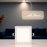 Painel Led Plafon Aluminio Embutir 6w 4000k Branco Neutro 12x12Cm Quadrado Cod: ALUT001970 Alut By Avant