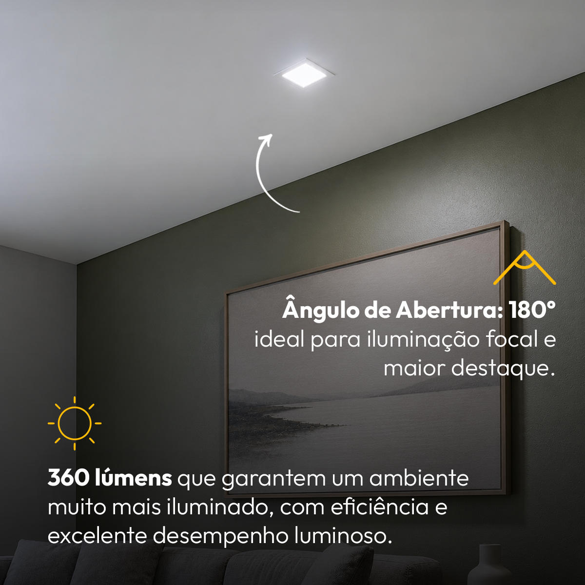 Painel Led Plafon Aluminio Embutir 6w 6500K Branco Frio 12x12Cm Quadrado Cod: ALUT001971 Alut By Avant
