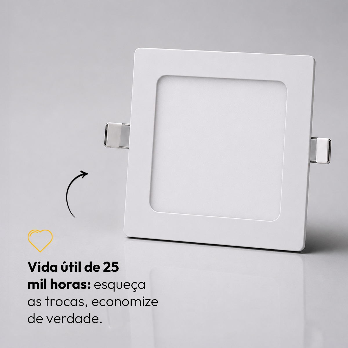 Painel Led Plafon Aluminio Embutir 6w 6500K Branco Frio 12x12Cm Quadrado Cod: ALUT001971 Alut By Avant