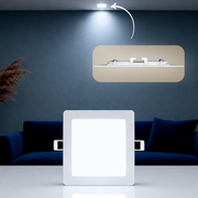 Painel Led Plafon Aluminio Embutir 6w 6500K Branco Frio 12x12Cm Quadrado Cod: ALUT001971 Alut By Avant