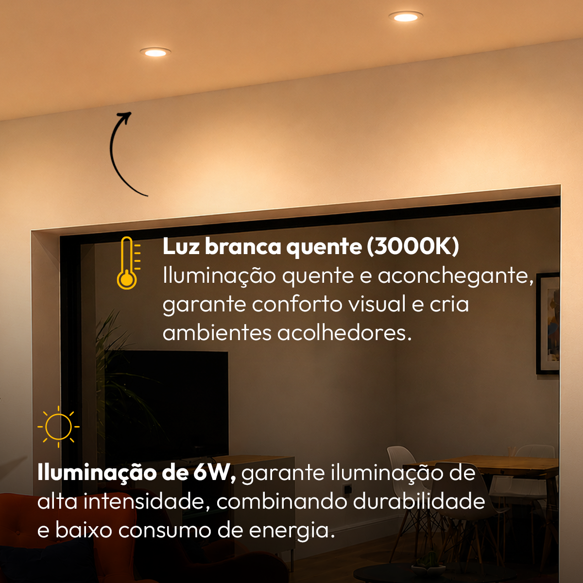 Painel Led Plafon Aluminio Embutir 6w 3000k Branco Quente 12cm Redondo Cod: ALUT001972 Alut By Avant