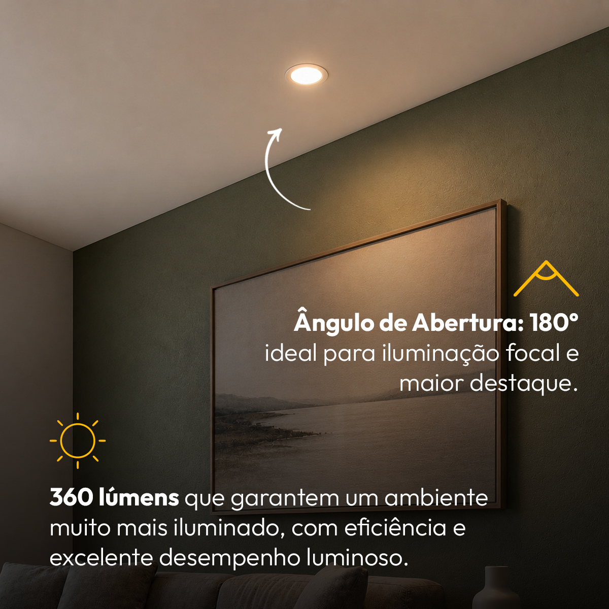 Painel Led Plafon Aluminio Embutir 6w 3000k Branco Quente 12cm Redondo Cod: ALUT001972 Alut By Avant