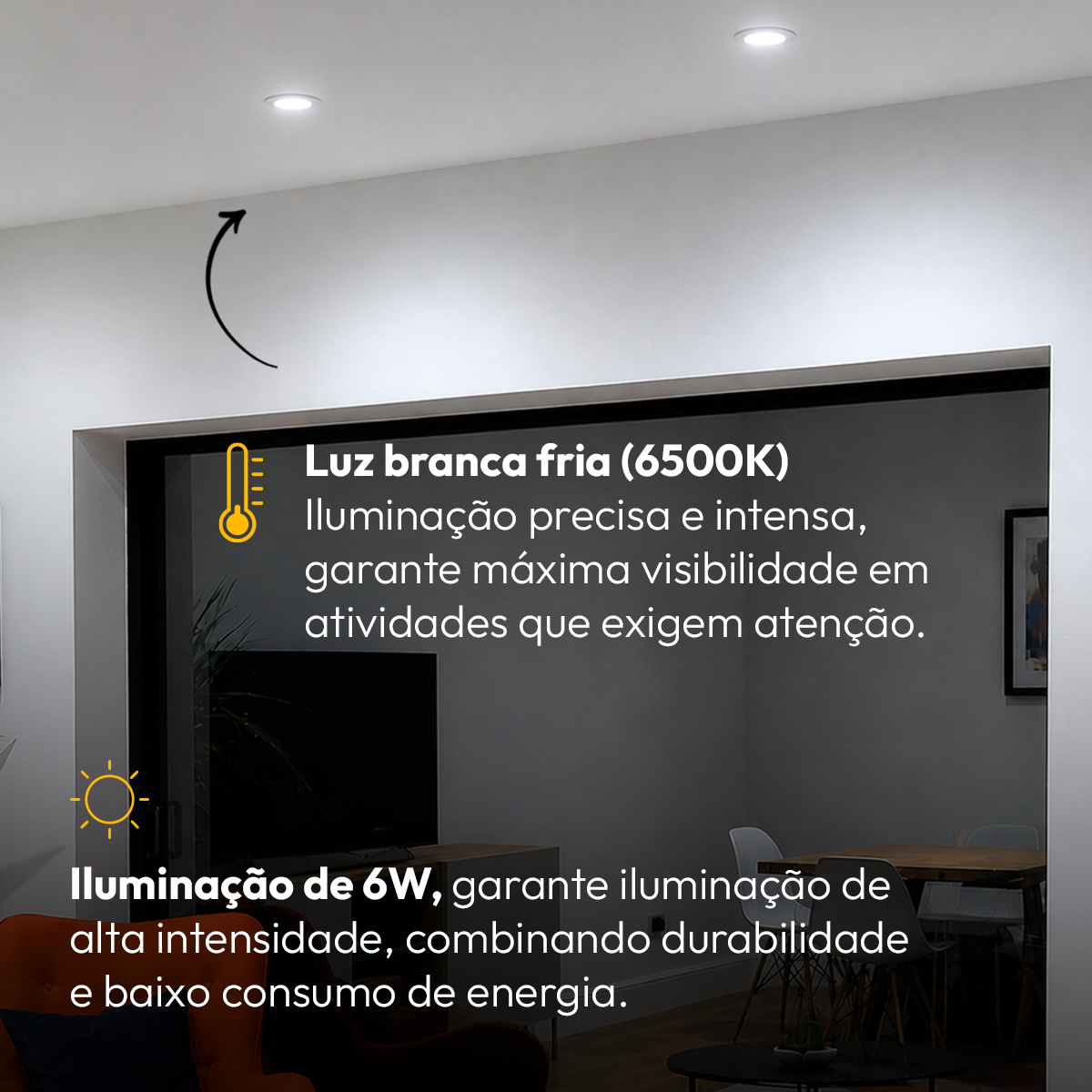 Painel Led Plafon Aluminio Embutir 6w 6500K Branco Frio 12cm Redondo Cod: ALUT001974 Alut By Avant