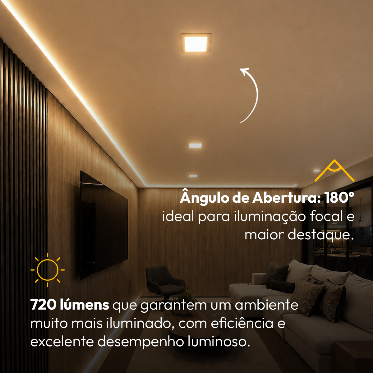 Painel Led Plafon Aluminio Embutir 12w 3000k Branco Quente 17x17Cm Quadrado Cod: ALUT001975 Alut By Avant