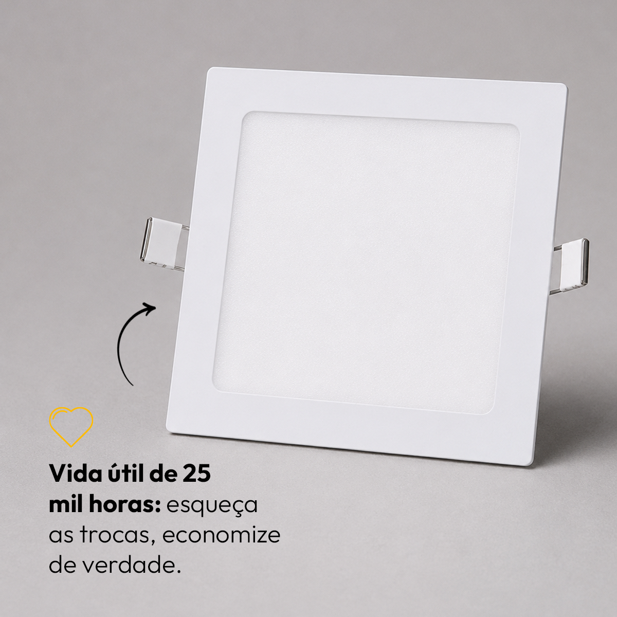 Painel Led Plafon Aluminio Embutir 12w 3000k Branco Quente 17x17Cm Quadrado Cod: ALUT001975 Alut By Avant