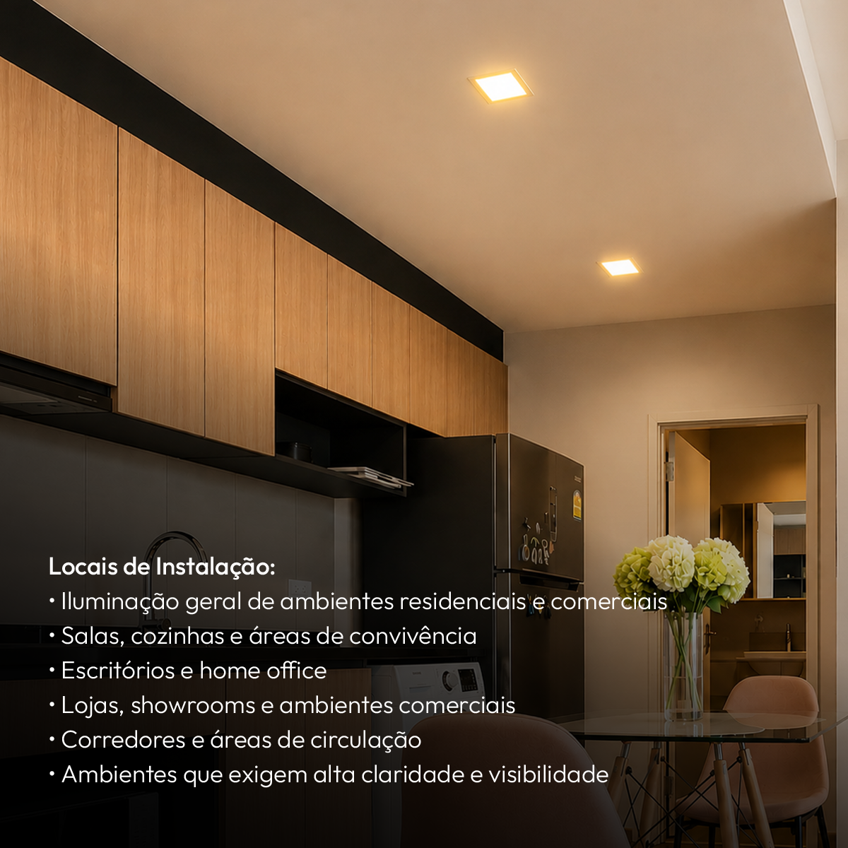 Painel Led Plafon Aluminio Embutir 12w 3000k Branco Quente 17x17Cm Quadrado Cod: ALUT001975 Alut By Avant