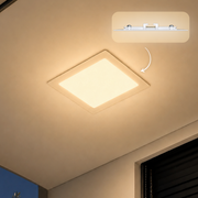 Painel Led Plafon Aluminio Embutir 12w 3000k Branco Quente 17x17Cm Quadrado Alut By Avant