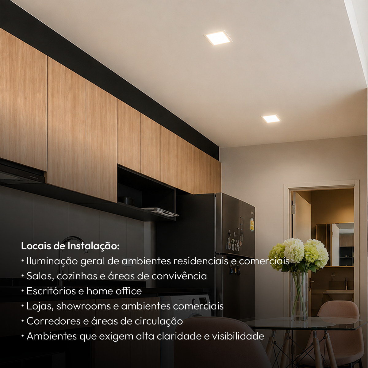 Painel Led Plafon Aluminio Embutir 12w 4000k Branco Neutro 17x17Cm Quadrado Cod: ALUT001976 Alut By Avant
