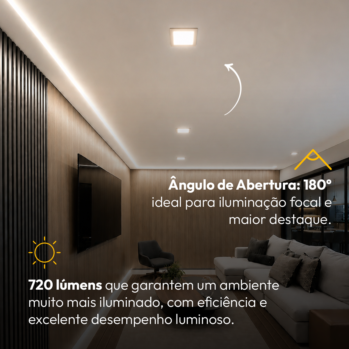 Painel Led Plafon Aluminio Embutir 12w 4000k Branco Neutro 17x17Cm Quadrado Cod: ALUT001976 Alut By Avant