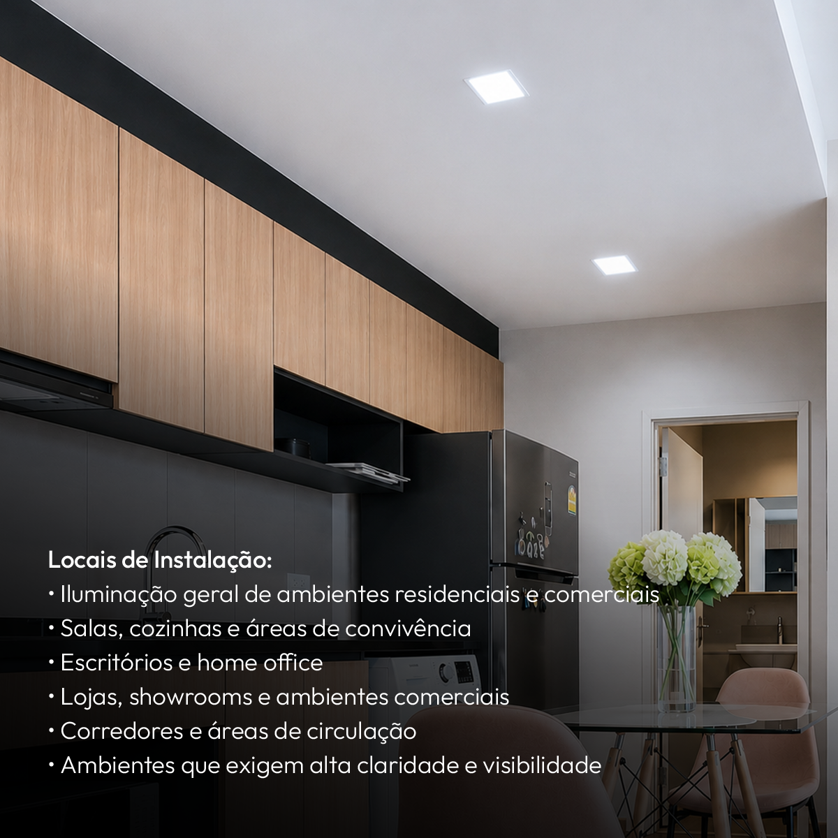 Painel Led Plafon Aluminio Embutir 12w 6500K Branco Frio 17x17Cm Quadrado Cod: ALUT001977 Alut By Avant