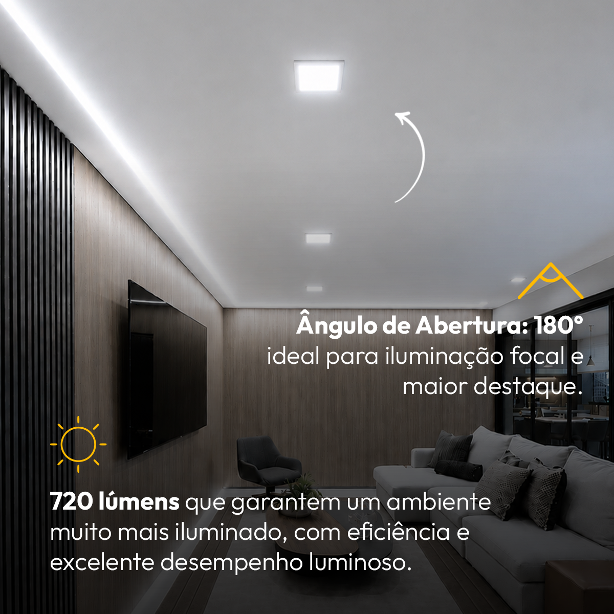 Painel Led Plafon Aluminio Embutir 12w 6500K Branco Frio 17x17Cm Quadrado Cod: ALUT001977 Alut By Avant