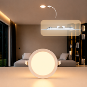 Painel Led Plafon Aluminio Embutir 12w 3000k Branco Quente 17cm Redondo Cod: ALUT001978 Alut By Avant
