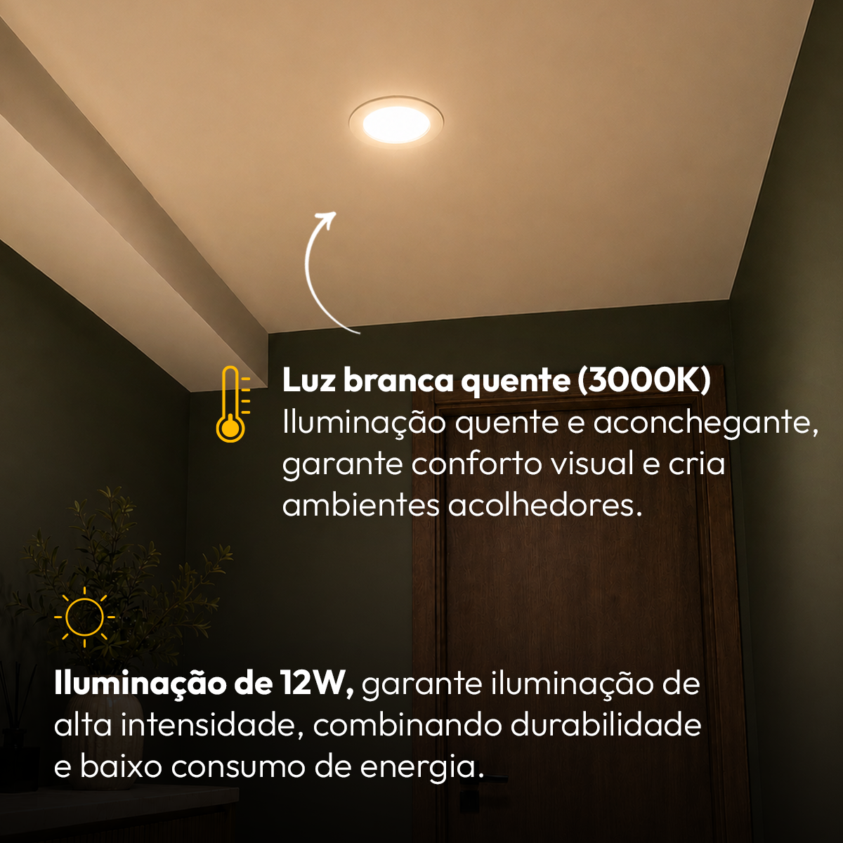 Painel Led Plafon Aluminio Embutir 12w 3000k Branco Quente 17cm Redondo Cod: ALUT001978 Alut By Avant