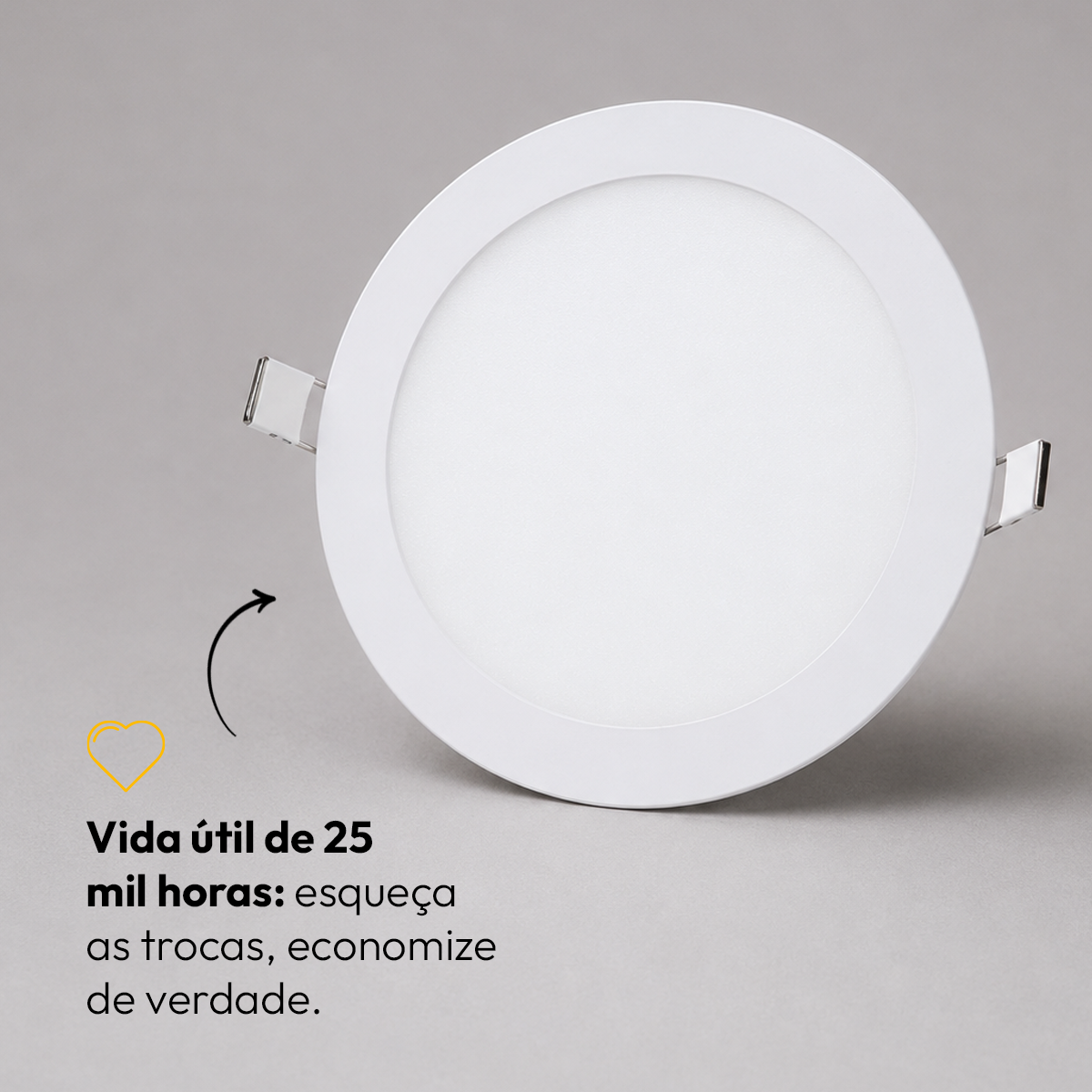 Painel Led Plafon Aluminio Embutir 12w 4000k Branco Neutro 17cm Redondo Cod: ALUT001979 Alut By Avant