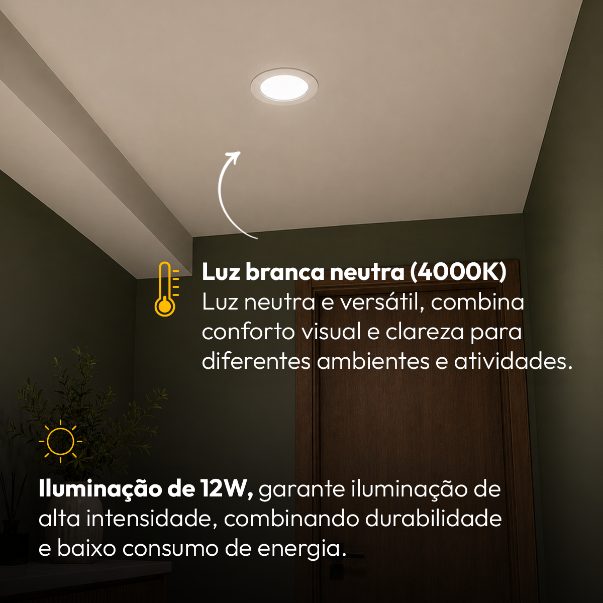 Painel Led Plafon Aluminio Embutir 12w 4000k Branco Neutro 17cm Redondo Cod: ALUT001979 Alut By Avant