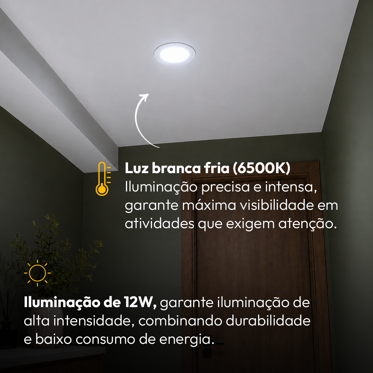 Painel Led Plafon Aluminio Embutir 12w 6500K Branco Frio 17cm Redondo Cod: ALUT001980 Alut By Avant