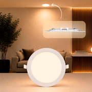 Painel Led Plafon Aluminio Embutir 18w 3000k Branco Quente 22cm Redondo Cod: ALUT001981 Alut By Avant