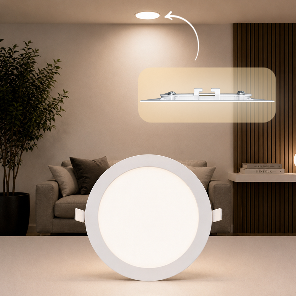 Painel Led Plafon Aluminio Embutir 18w 4000k Branco Neutro 22cm Redondo Cod: ALUT001982 Alut By Avant