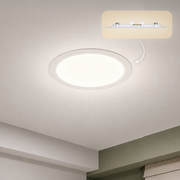 Painel Led Plafon Aluminio Embutir 18w 4000k Branco Neutro 22cm Redondo Alut