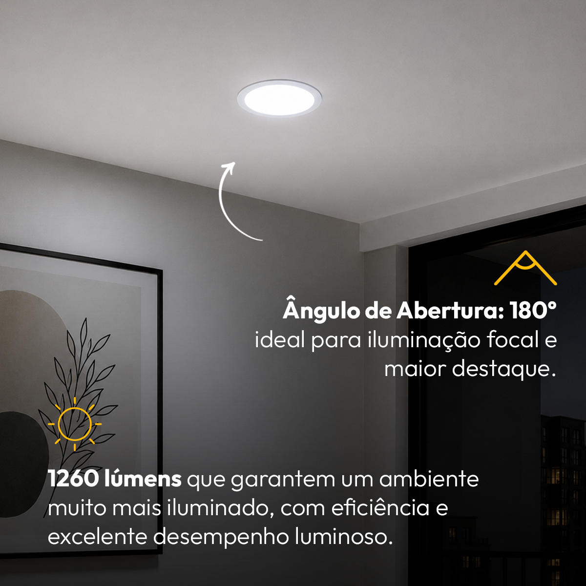 Painel Led Plafon Aluminio Embutir 18w 6500K Branco Frio 22cm Redondo Cod: ALUT001983 Alut By Avant