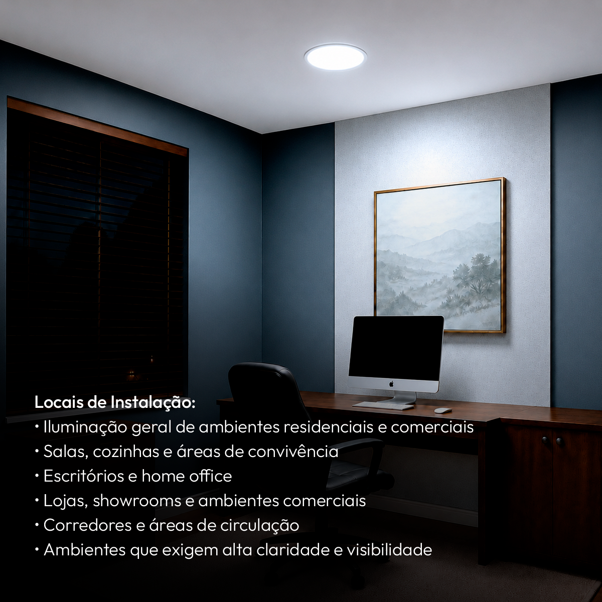 Painel Led Plafon Aluminio Embutir 18w 6500K Branco Frio 22cm Redondo Cod: ALUT001983 Alut By Avant