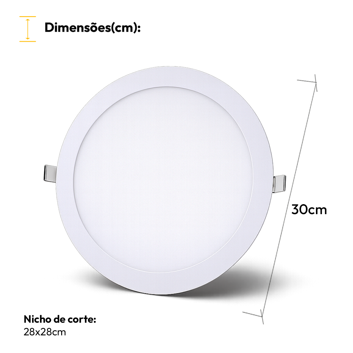 Painel Led Plafon Aluminio Embutir 24w 4000k Branco Neutro 29cm Redondo Alut By Avant