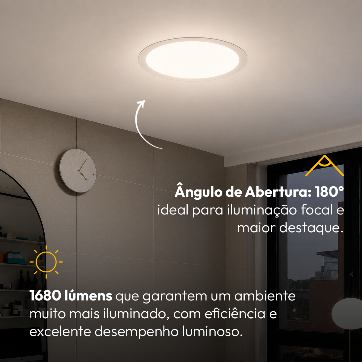 Painel Led Plafon Aluminio Embutir 24w 4000k Branco Neutro 29cm Redondo Alut By Avant