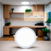 Painel Led Plafon Alumínio Embutir 24w 6500K Branco Frio 29cm Redondo Alut By Avant