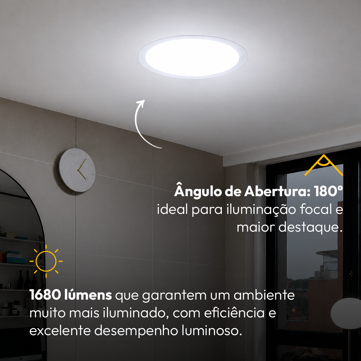 Painel Led Plafon Alumínio Embutir 24w 6500K Branco Frio 29cm Redondo Alut By Avant