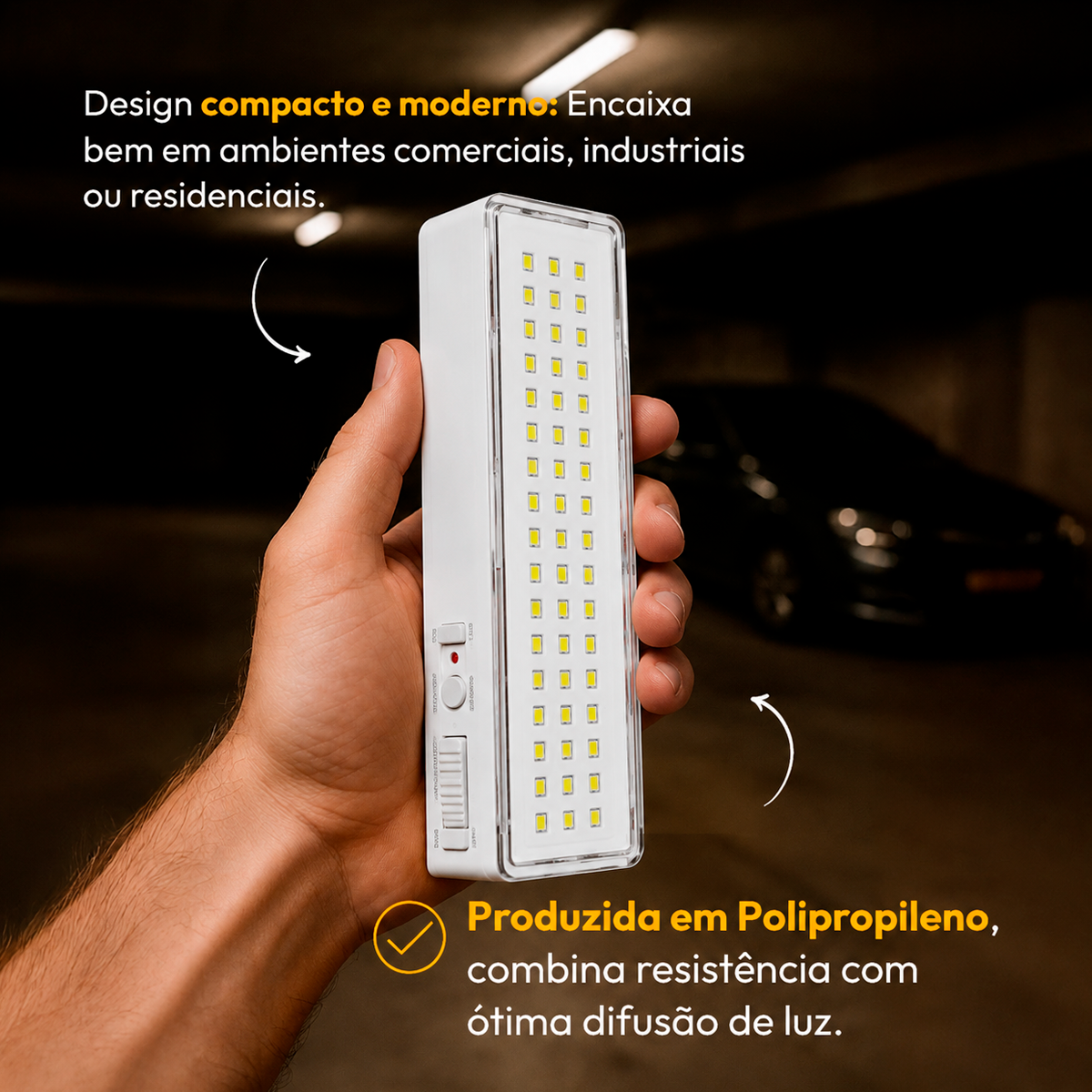 Luminaria Led Emergencia 4w 6000k Bivolt Branco Alut