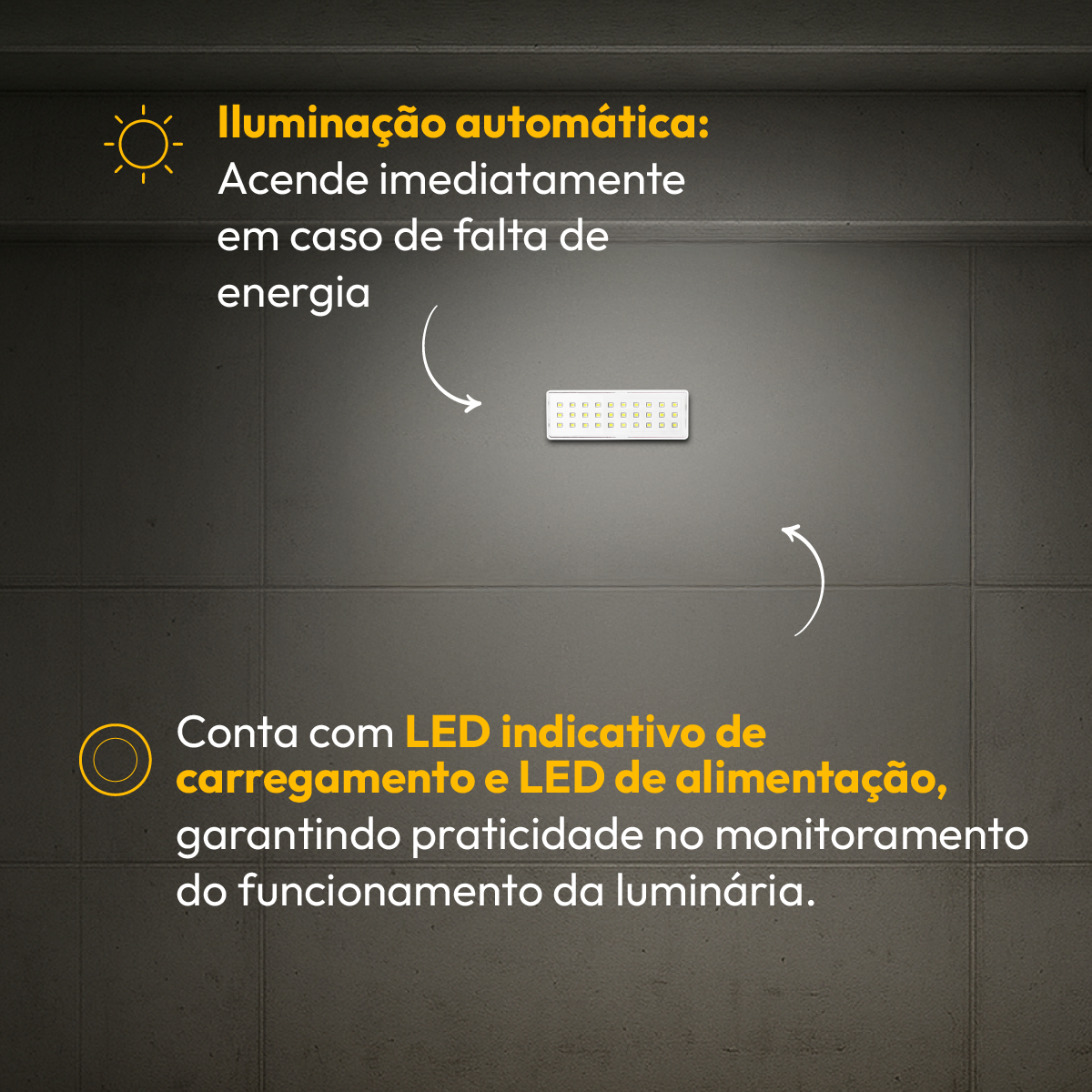 Luminaria Led Emergencia 4w 6000k Bivolt Branco Alut