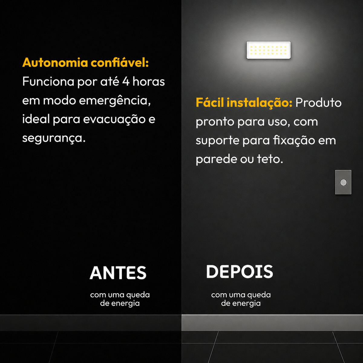 Luminaria Led Emergencia 4w 6000k Bivolt Branco Alut
