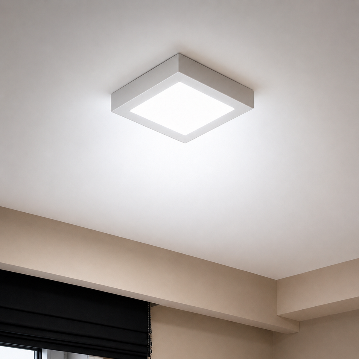 Painel Led Plafon Aluminio Sobrepor 6w 6500K 12x12cm Quadrado Alut