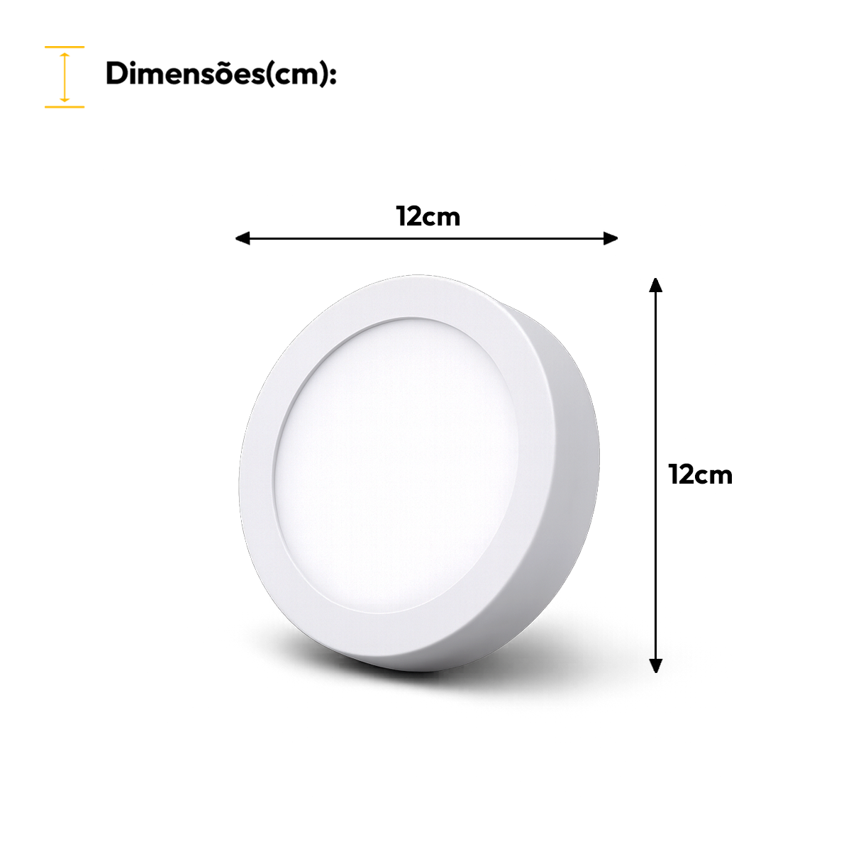 Painel Led Plafon Aluminio Sobrepor 6w 4000k 12cm Redondo Alut