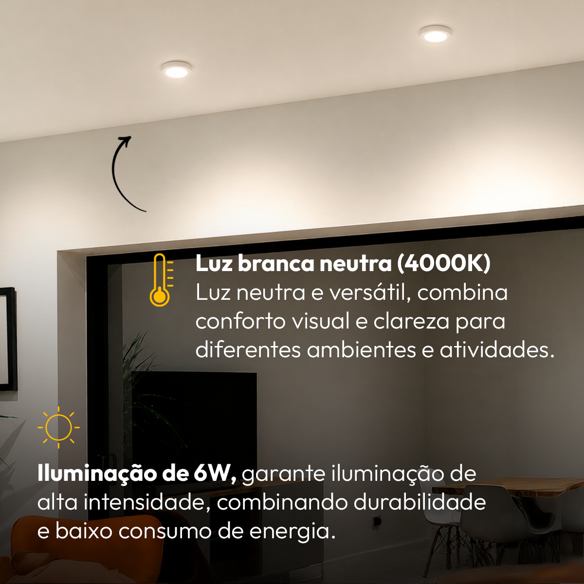 Painel Led Plafon Aluminio Sobrepor 6w 4000k 12cm Redondo Alut