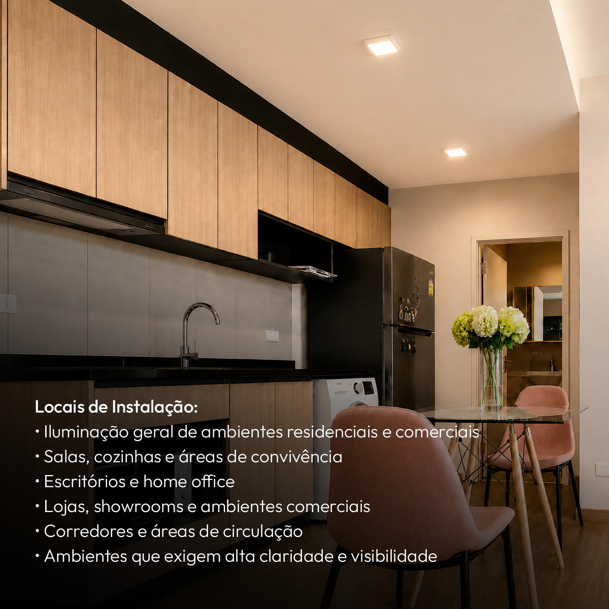 Painel Led Plafon Aluminio Sobrepor 12w 3000k Branco Quente 17x17cm Quadrado Alut