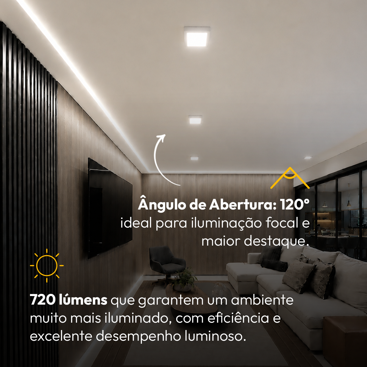 Painel Led Plafon Aluminio Sobrepor 12w 4000k Branco Neutro 17x17cm Quadrado Alut