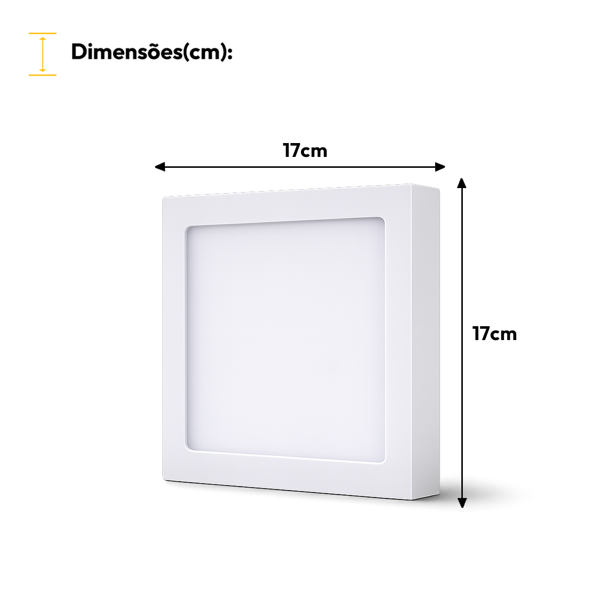 Painel Led Plafon Aluminio Sobrepor 12w 4000k Branco Neutro 17x17cm Quadrado Alut